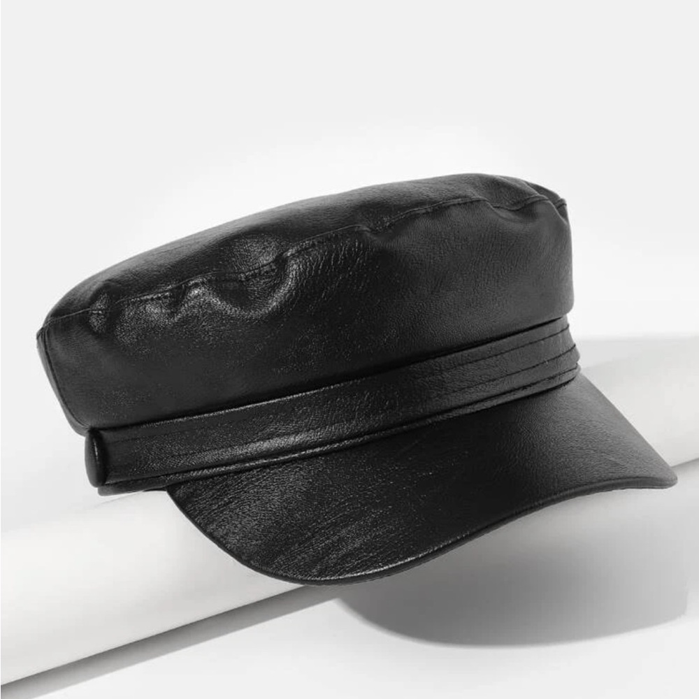 Pleather Baker Boy Cap 🧢